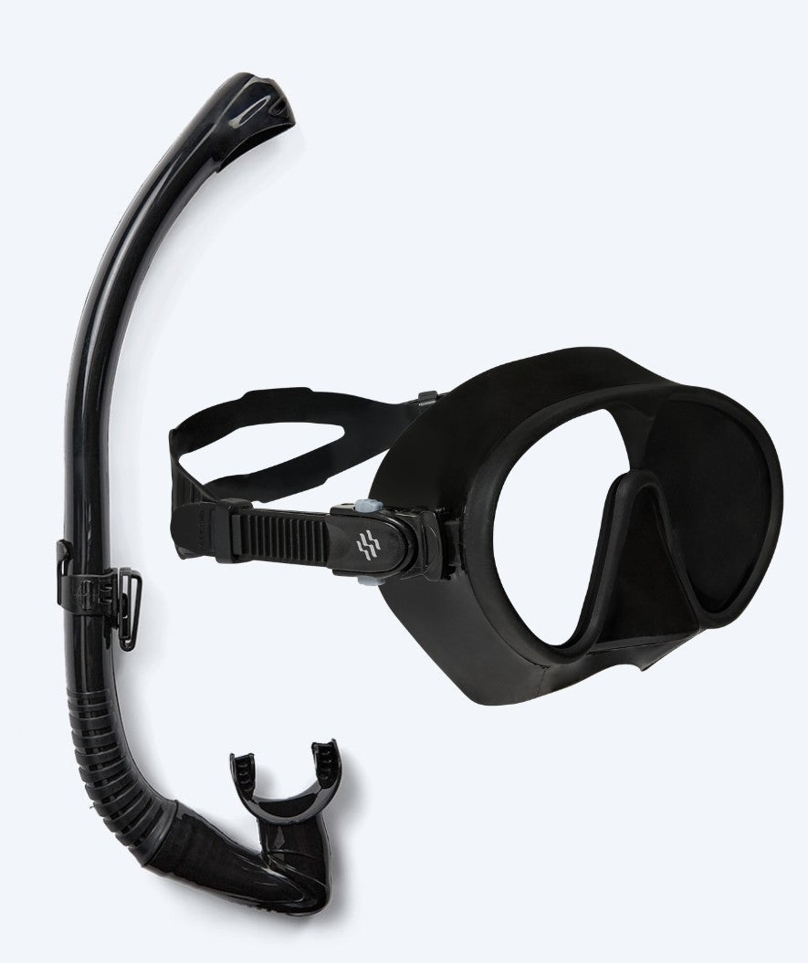 Watery Combo snorkelset för vuxna - Chisa/Fenton Pro - Svart