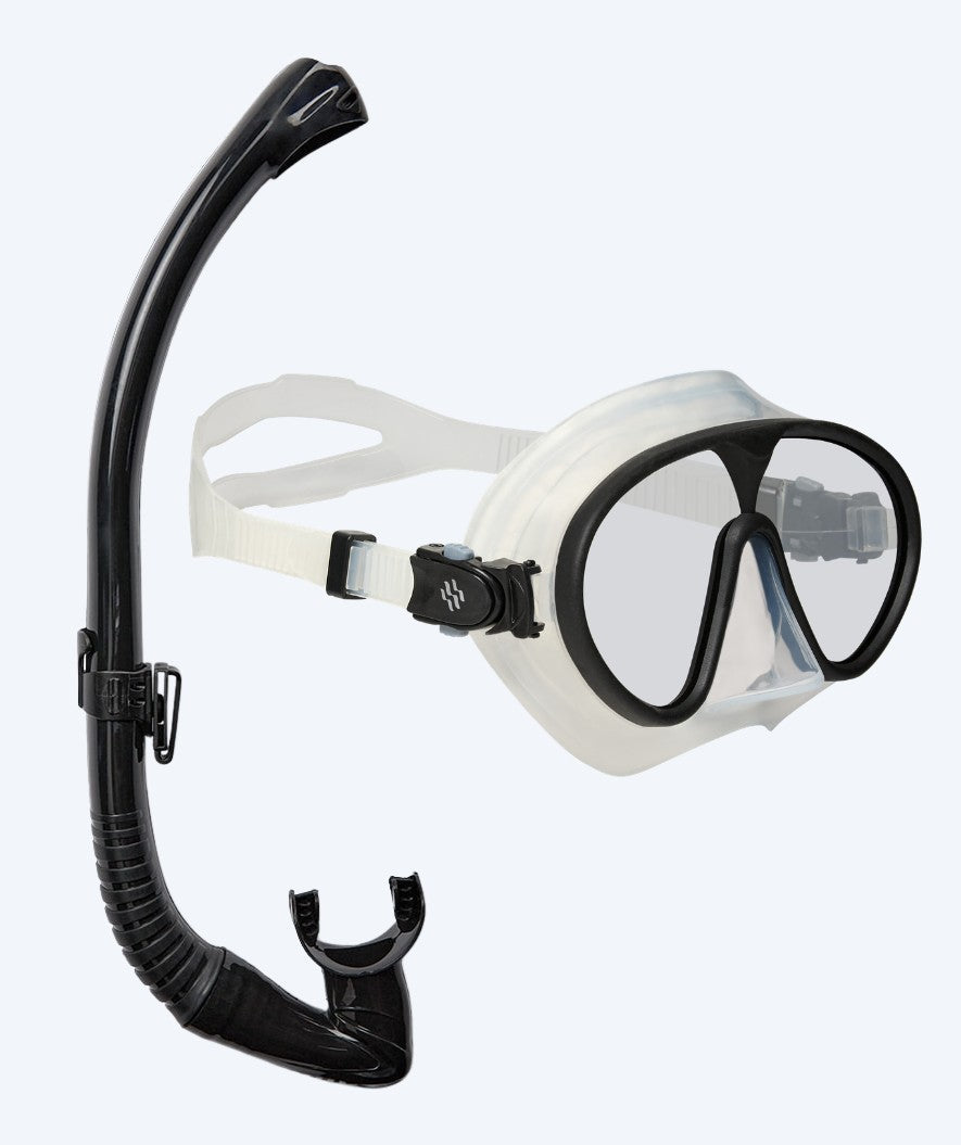 Watery Combo snorkelset för vuxna - Chisa/Fenton Pro - Svart/Klar