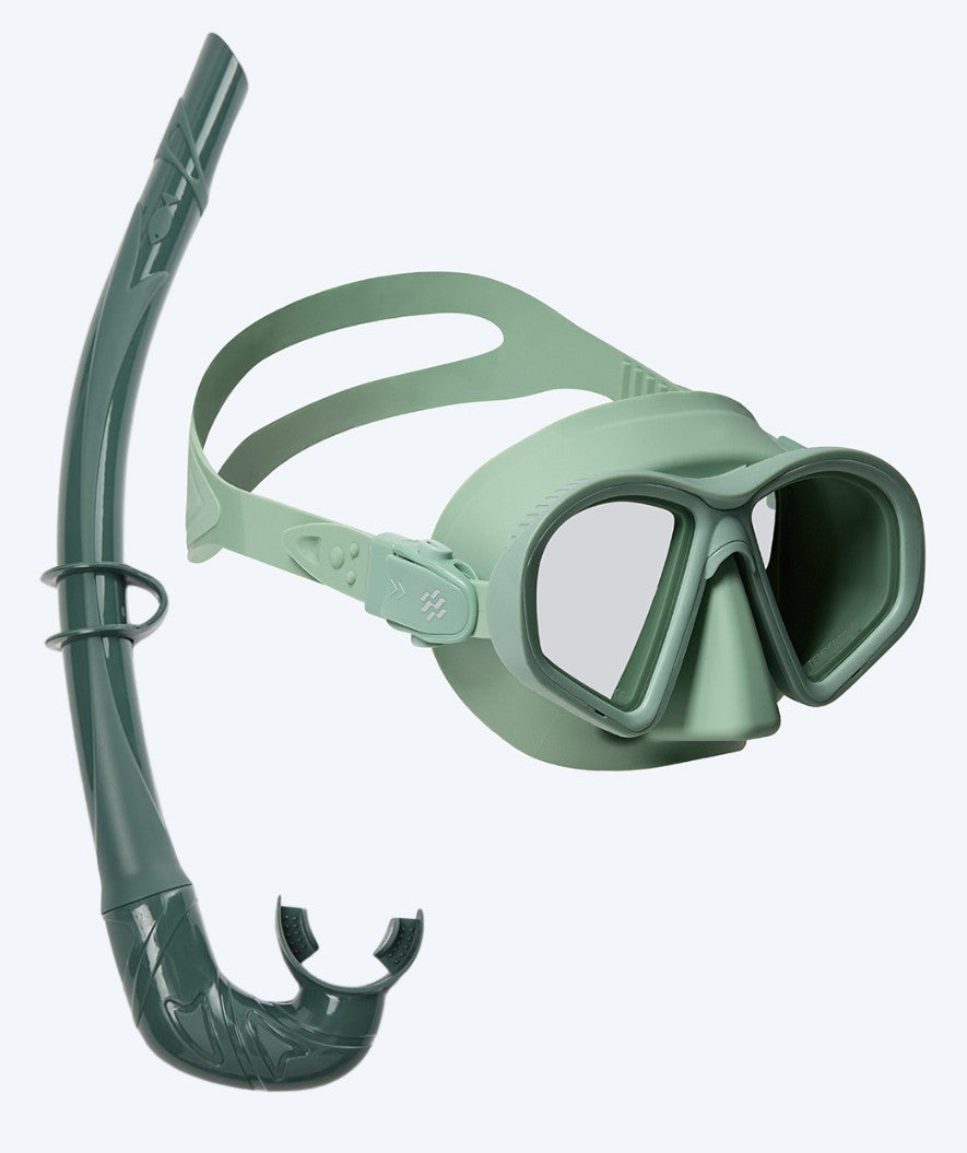 Watery Combo snorkelset för vuxna - Douglas/Cliff - Grön/Mörkgrön
