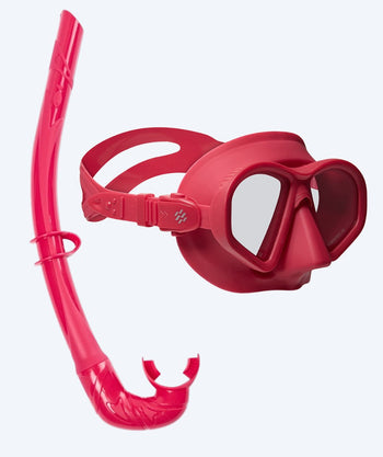 Watery Combo snorkelset för vuxna - Douglas/Cliff - Mörkröd/Röd