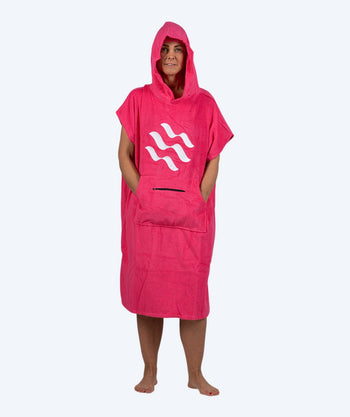 Watery badponcho för vuxna - Bomull - Rosa
