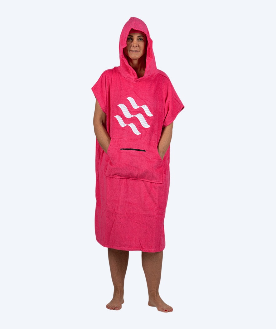 Watery badponcho för vuxna - Bomull - Rosa