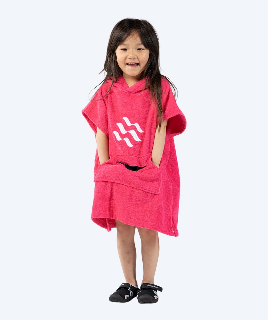 Watery badponcho för barn (1-6) - Bomull - Rosa