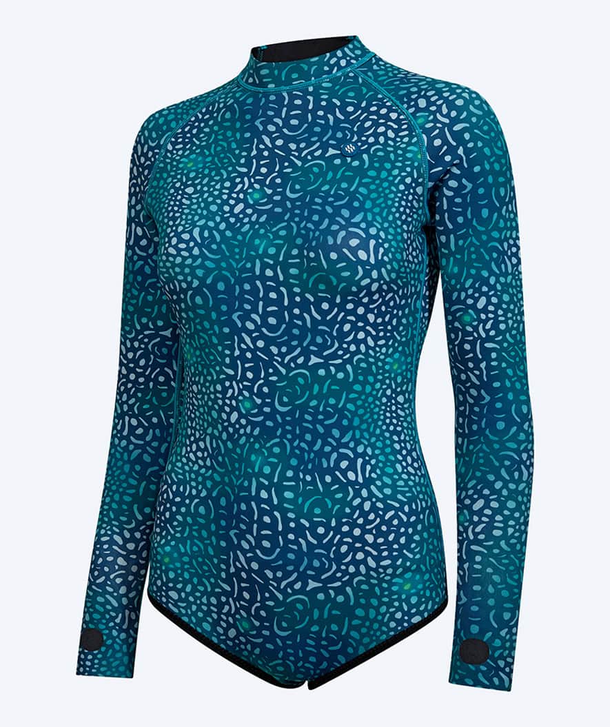 Watery neopren springsuit till damer - Lady Open Back - Grön/Blå