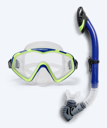 Watery Combo snorkelset för vuxna (från 15 år) - Leach - Blå/gul