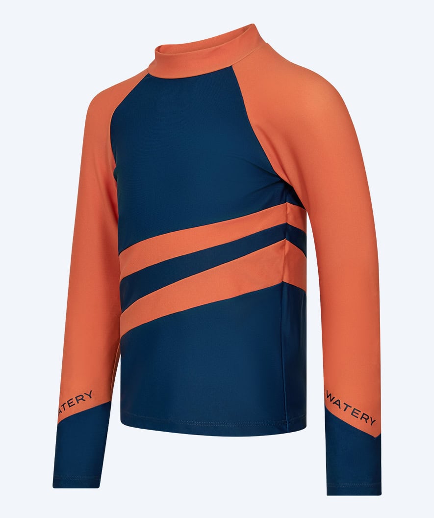 Watery UV-tröja för barn - Manami Långärmad Rashguard - Orange/blå