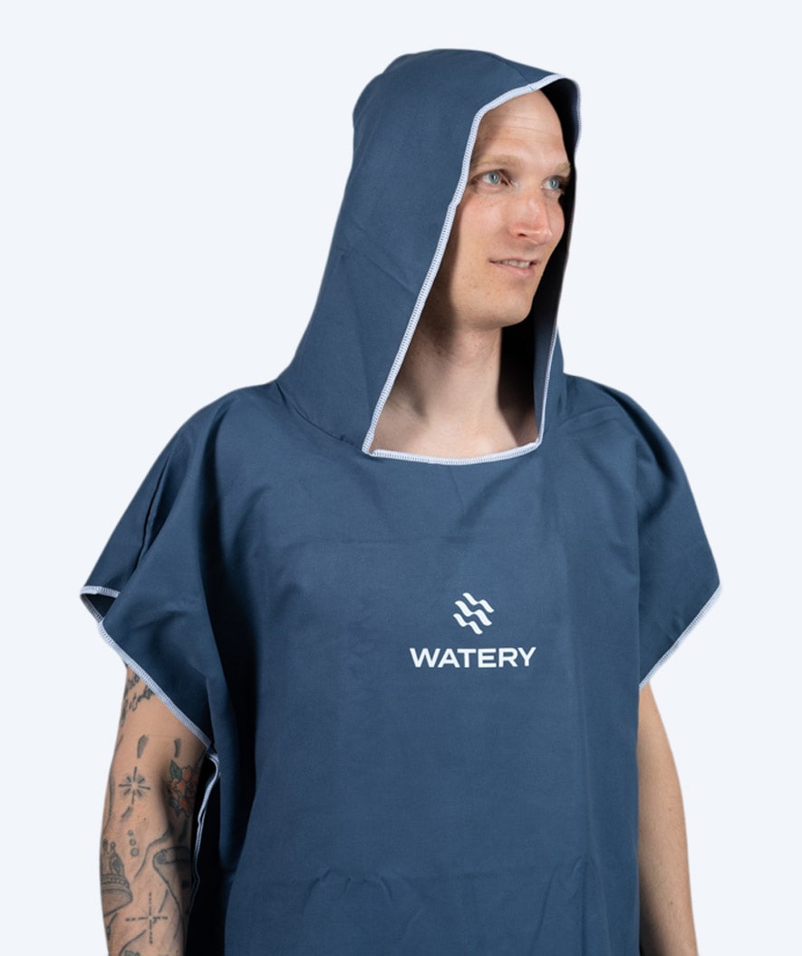 Watery badponcho för vuxna - Mikrofiber - Mörkblå