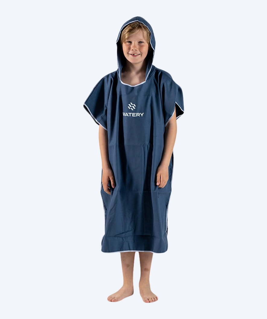 Watery badponcho för junior (6-15) - Microfiber - Mörkblå