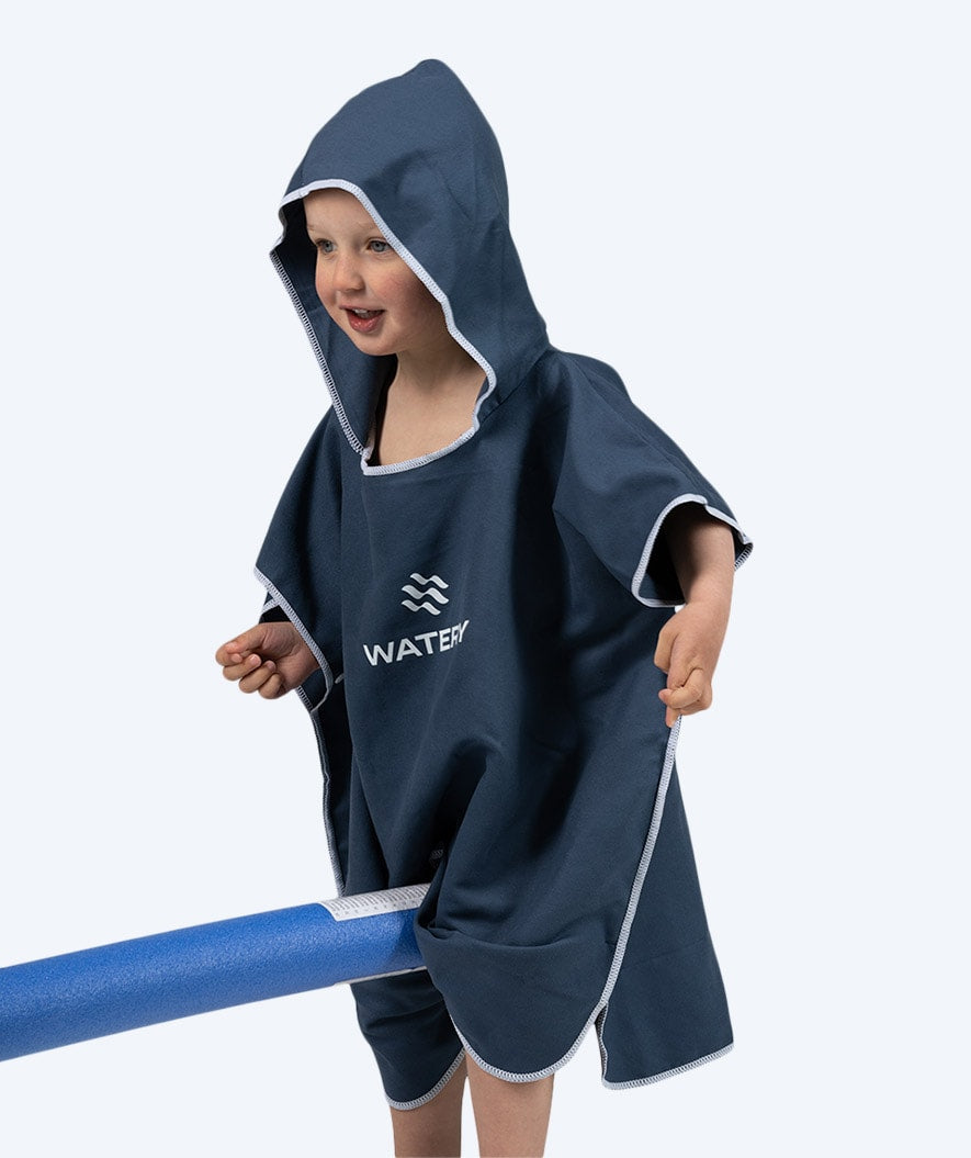 Watery badponcho för barn (1-6) - Microfiber - Mörkblå