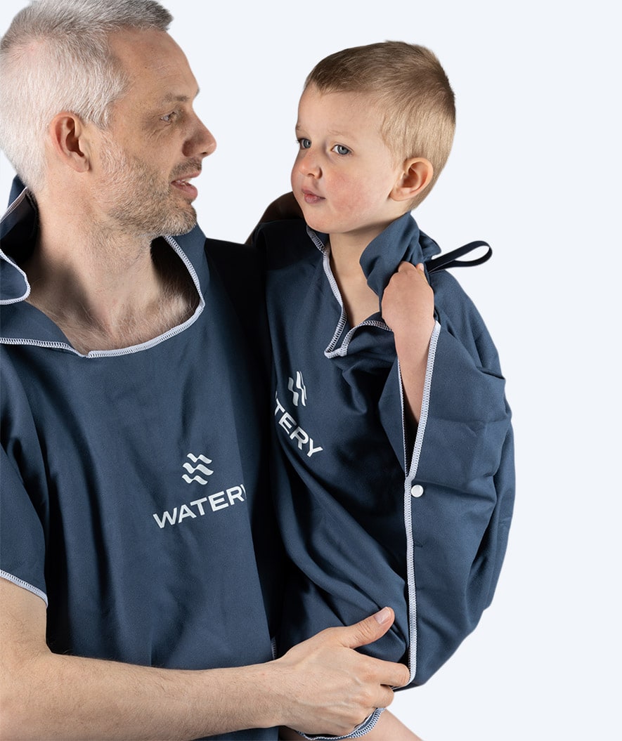 Watery badponcho för barn (1-6) - Microfiber - Mörkblå