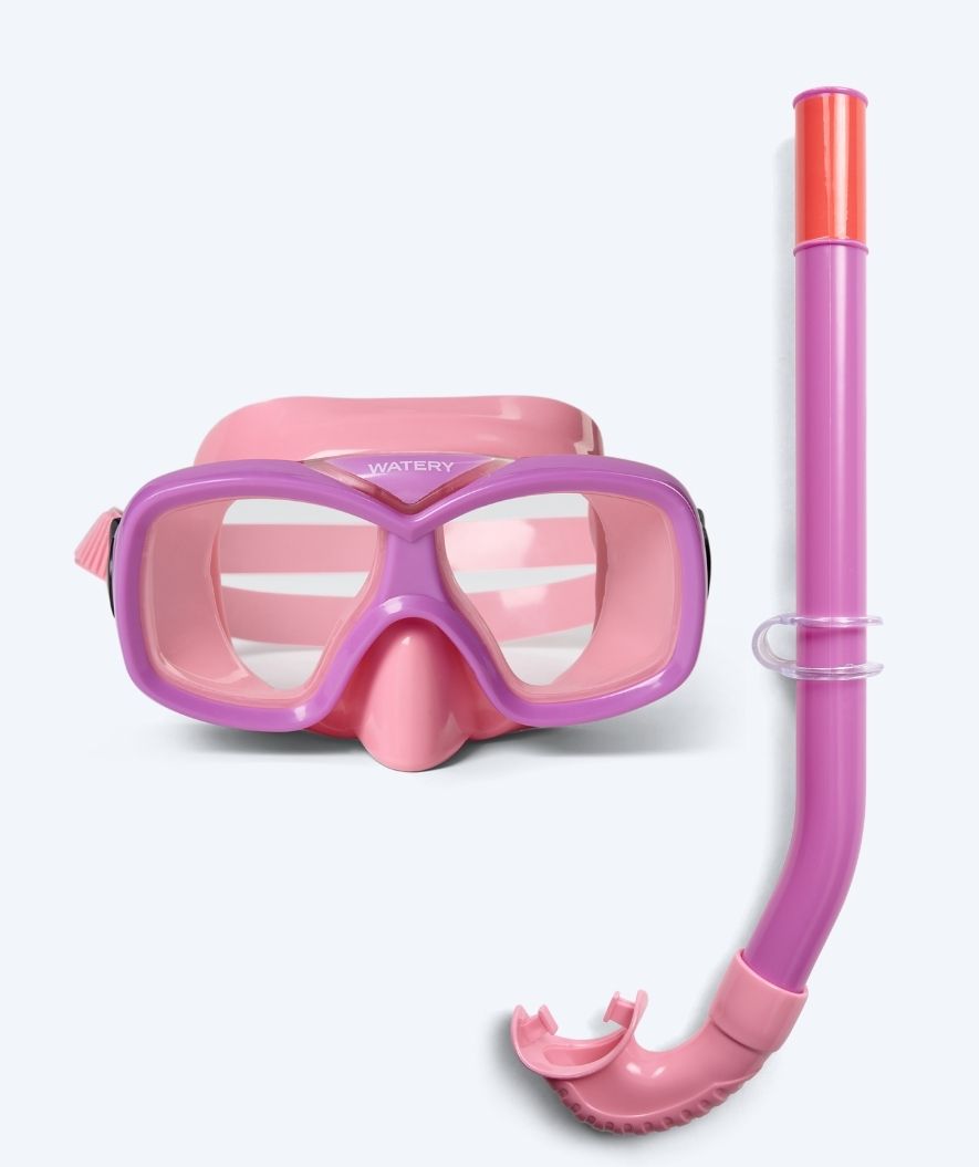 Watery Combo snorkelset för junior (8-15) - Misu - Rosa/lila