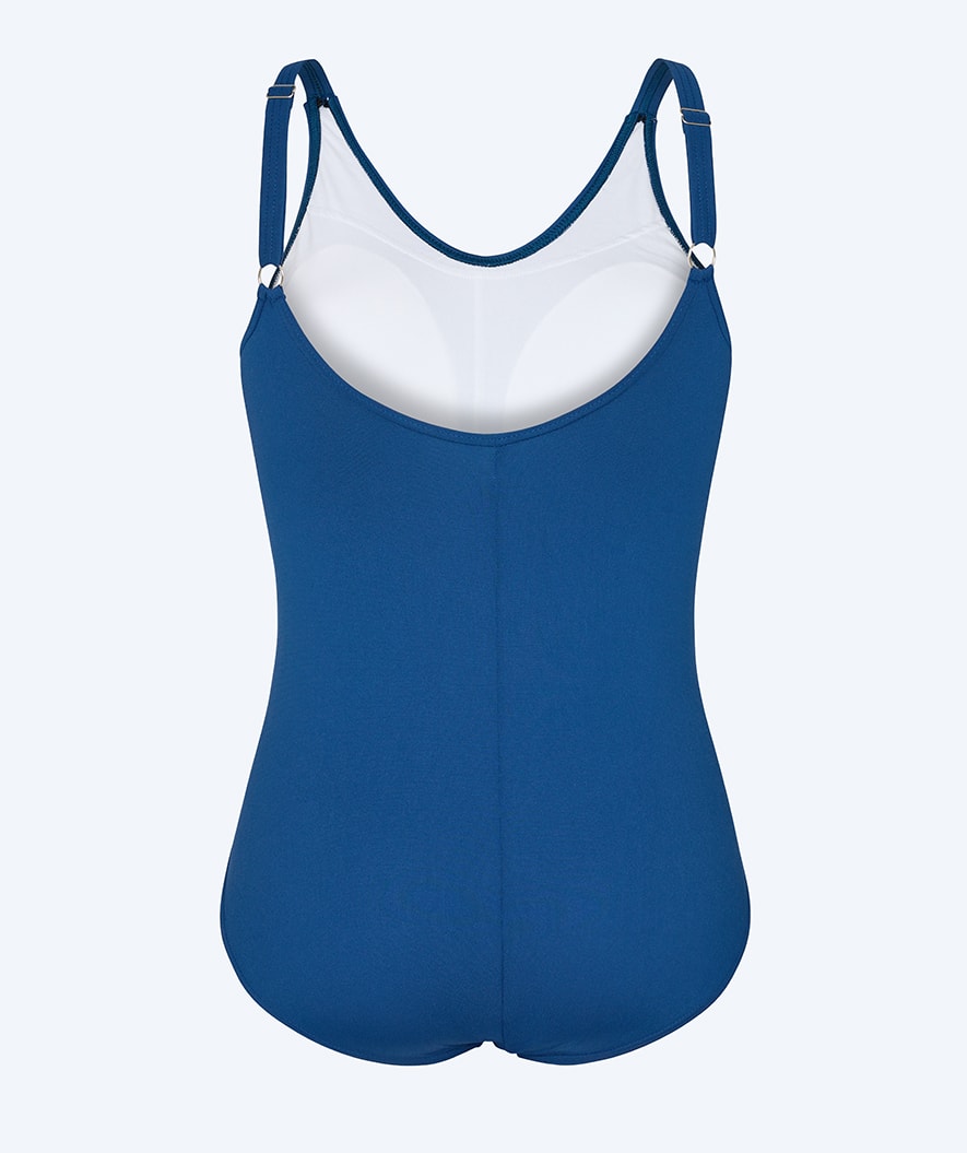 Watery baddräkt med inbyggd bh m. ränder för dam - Mystique Stripes - Marinblå