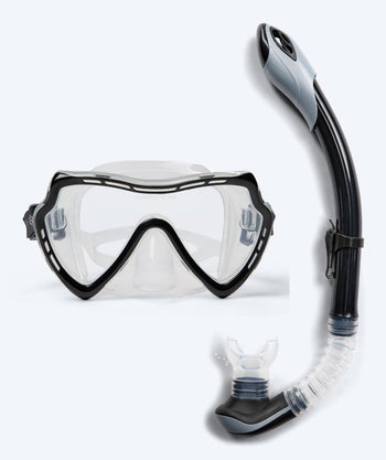 Watery Combo snorkelset för vuxna (+15) - Nebula - Svart