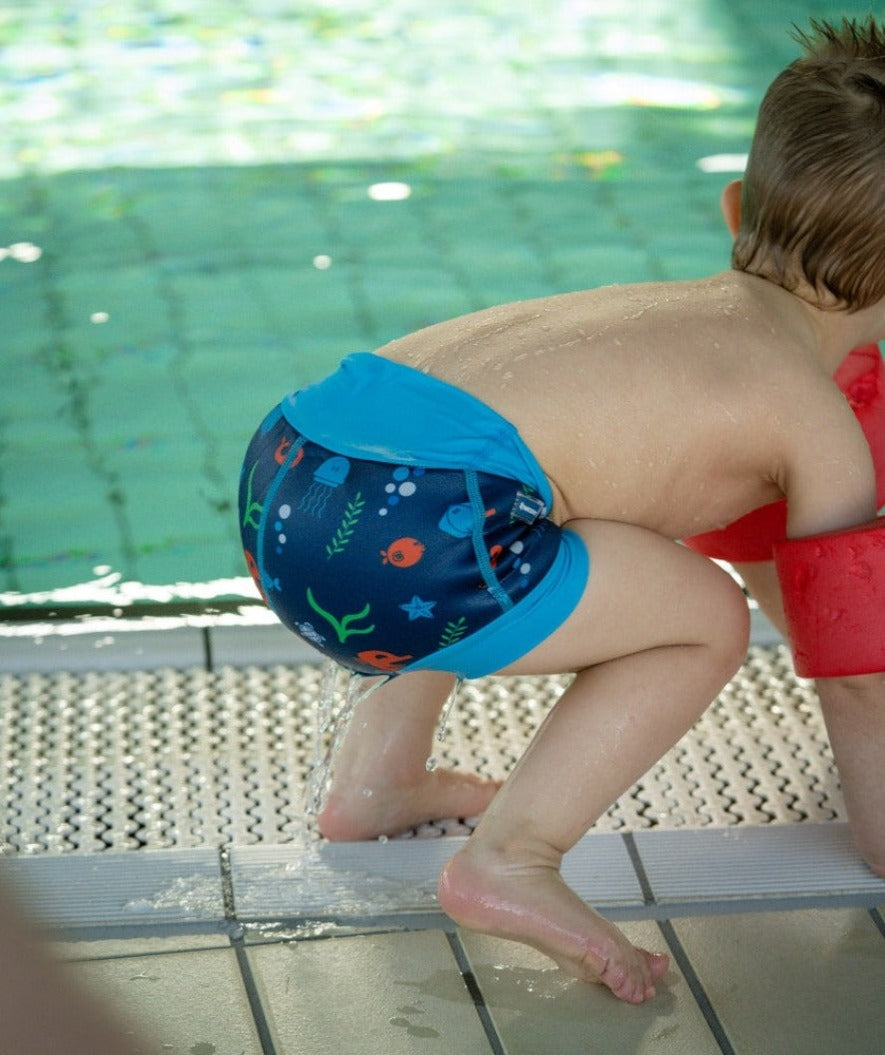 Watery blöjbadbyxor för barn - Neoprene Swim Nappy - Atlantic Rosa