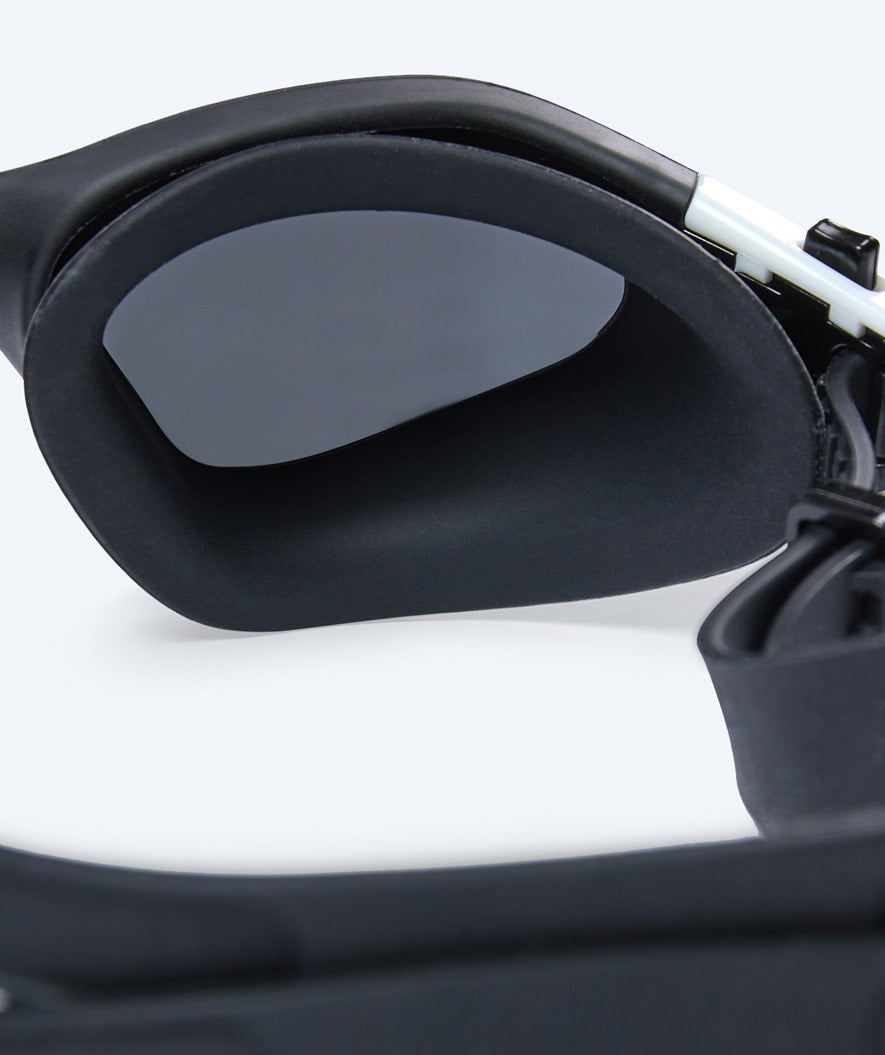 Watery motionssimglasögon - Raven Mirror - Svart/vit