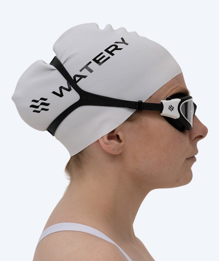 Watery motionssimglasögon - Raven Mirror - Svart/vit