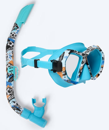 Watery Combo snorkelset för junior (8-15) - Riku Camo - Blå
