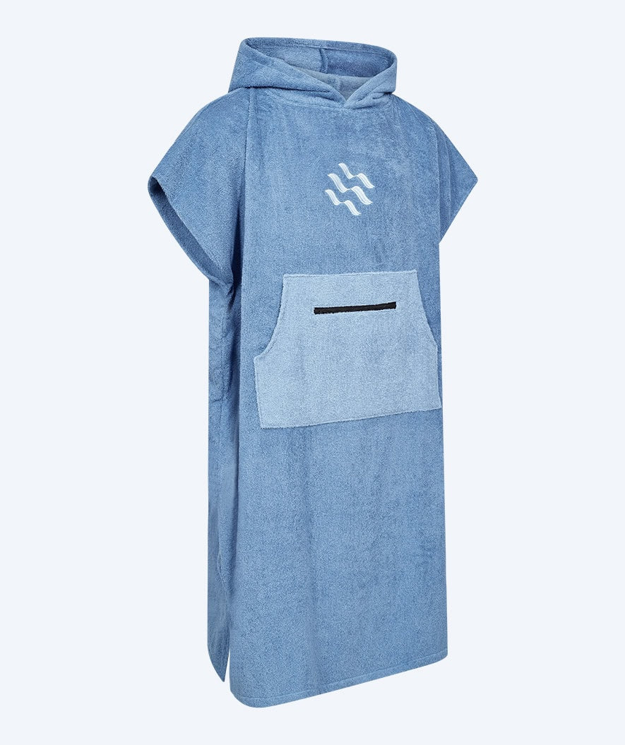 Watery badponcho för vuxna - bomull - Atlantic Blue