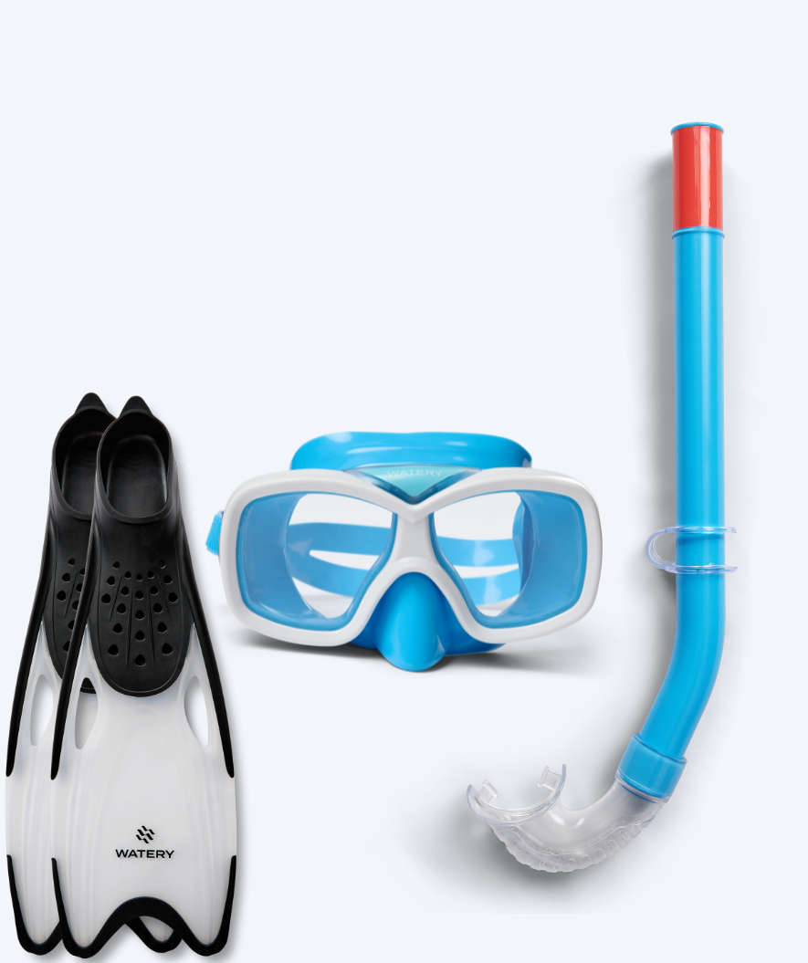 Watery snorkelset för junior (8-15) - Misu/Rilian - Blå/svart