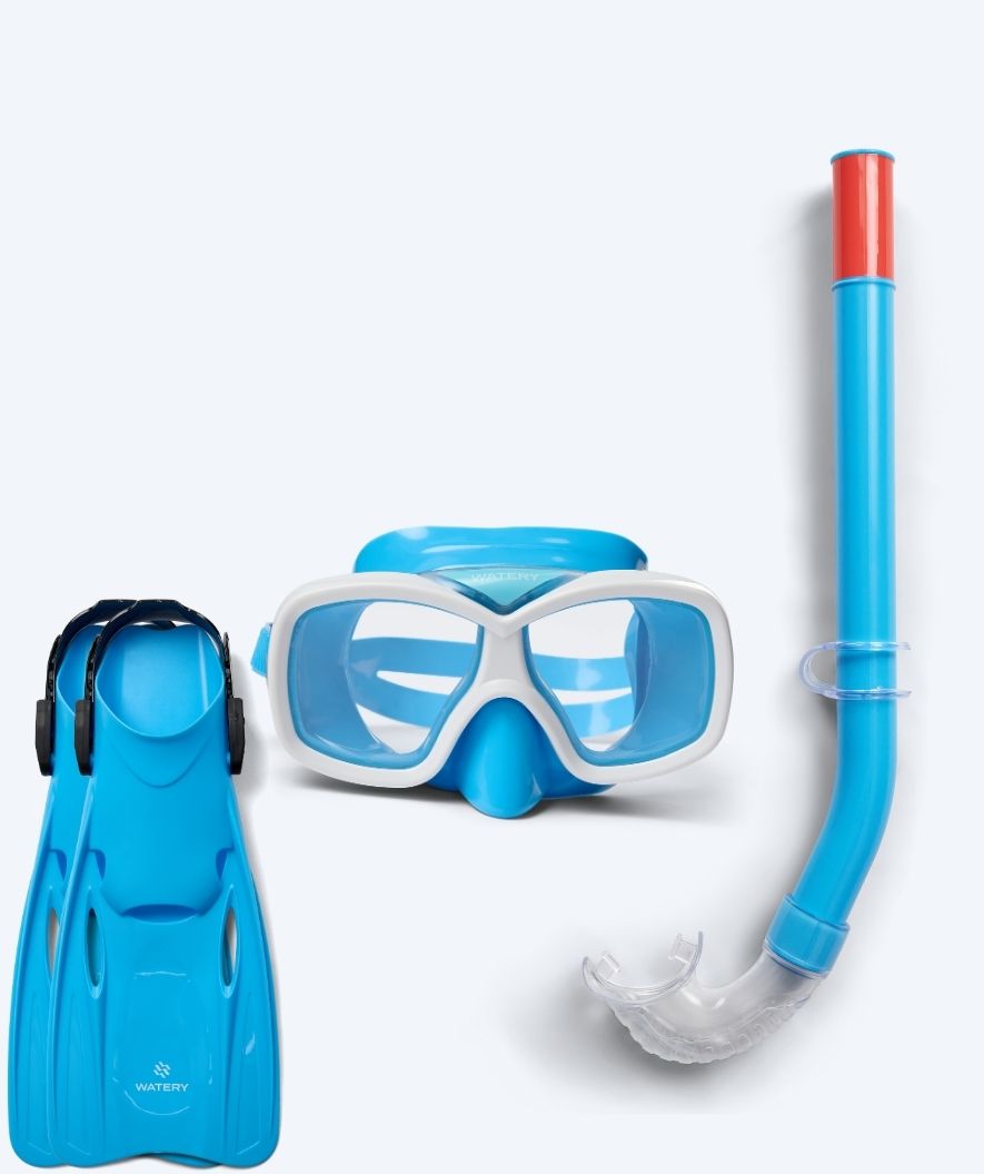 Watery snorkelset för junior (8-15) - Misu/Fleetwood - Blå/blå