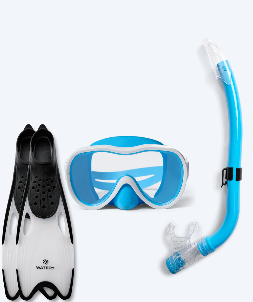 Watery snorkelset för junior (8-15) - Odine/Rilian - Blå/svart