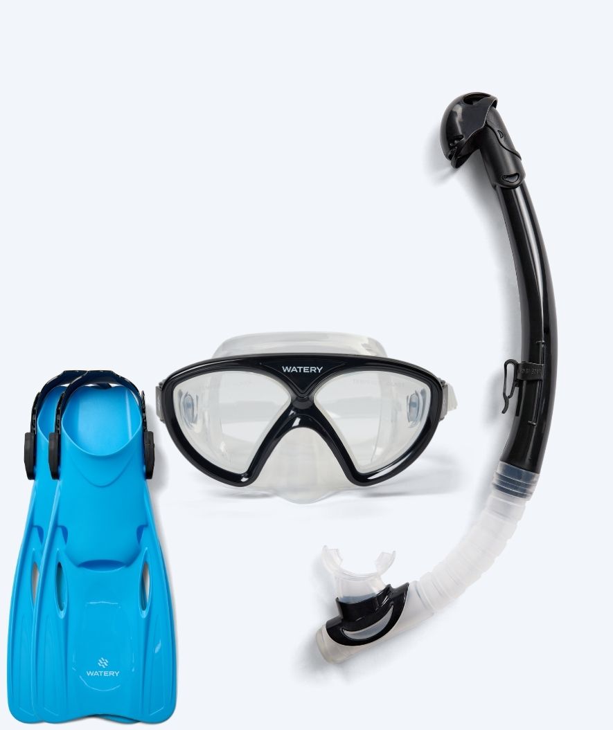 Watery snorkelset för junior (8-15) - Ohio/Fleetwood - Svart/blå