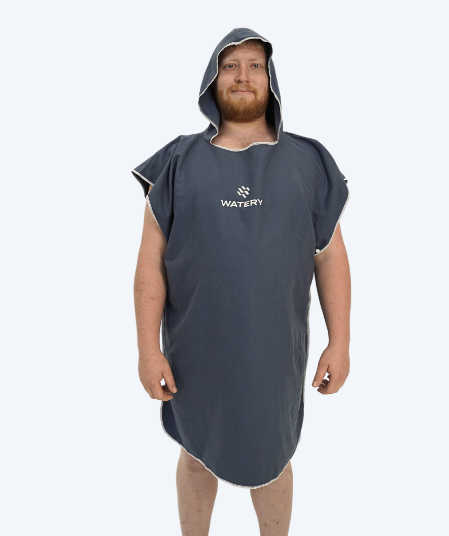 Watery badponcho för vuxna - Mikrofiber - Mörkblå
