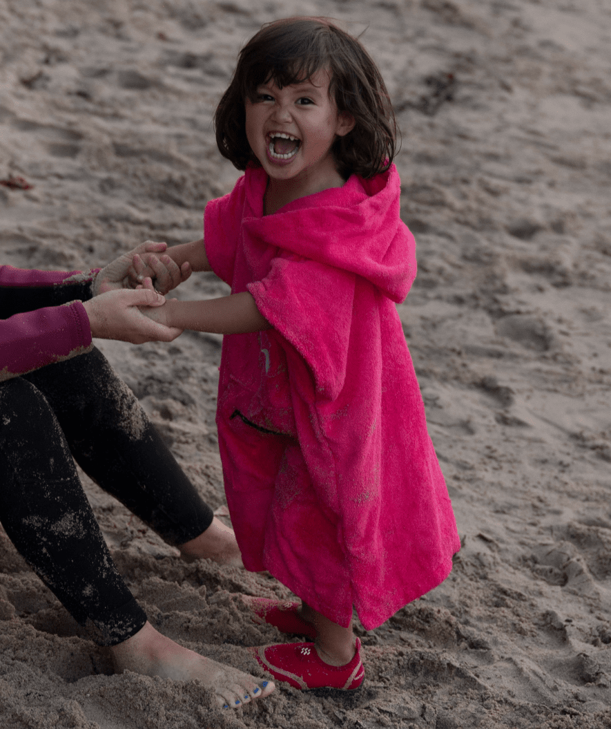 Watery badponcho för barn (1-6) - Bomull - Mörkblå