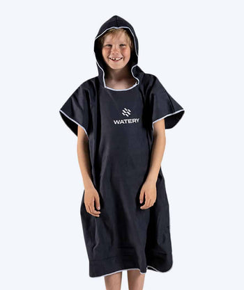 Watery badponcho för junior (6-15) - Microfiber - Svart