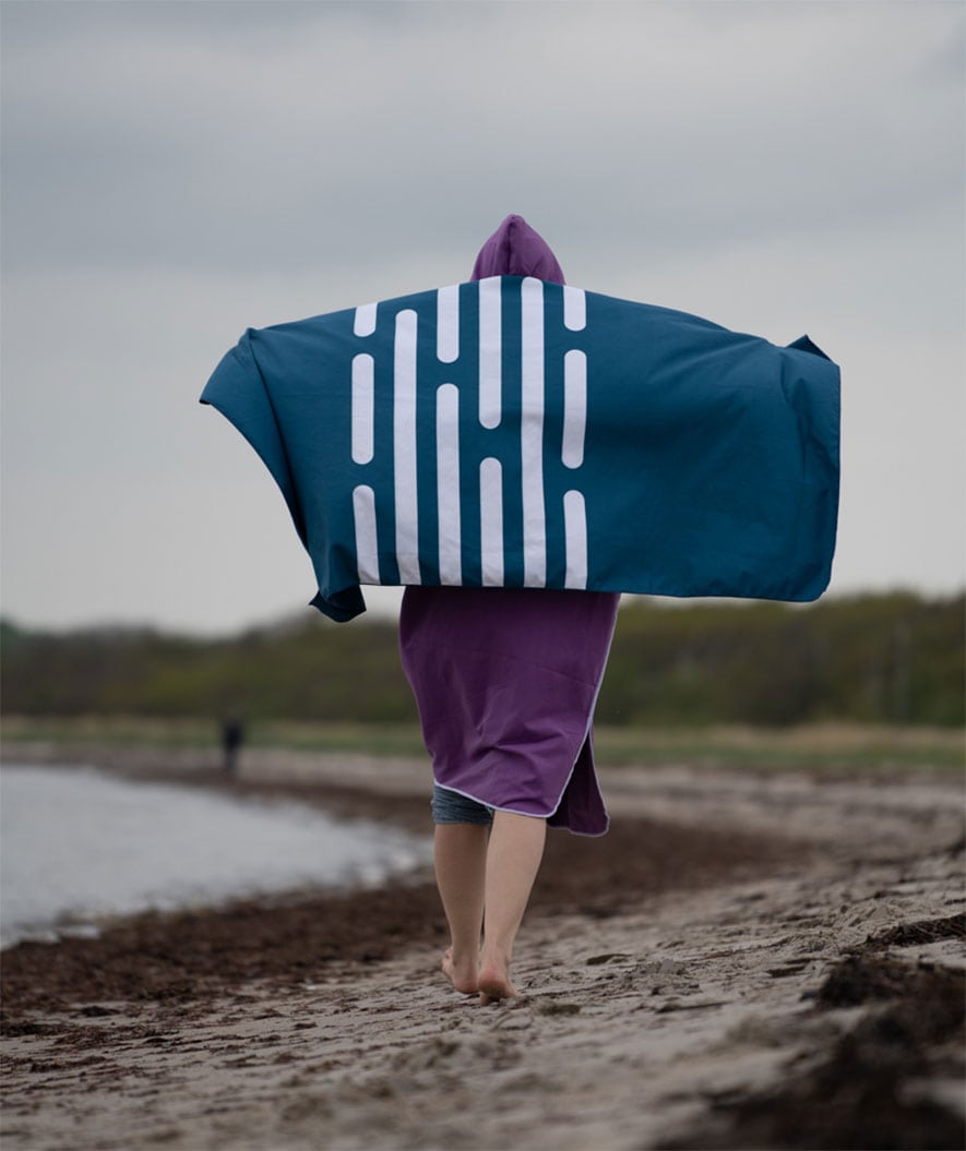 Watery microfiber handduk (160 x 80 cm) - Eco Nebraska - Mörkblå