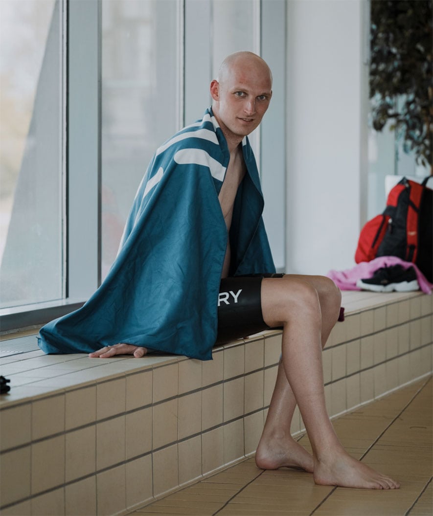 Watery microfiber handduk (160 x 80 cm) - Eco Nebraska - Mörkblå