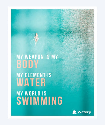 Watery simning poster - My World is Swimming