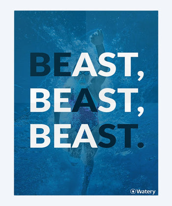 Watery simning poster - Be A Beast!