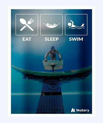 Watery simning poster - Eat - Sleep - Swim