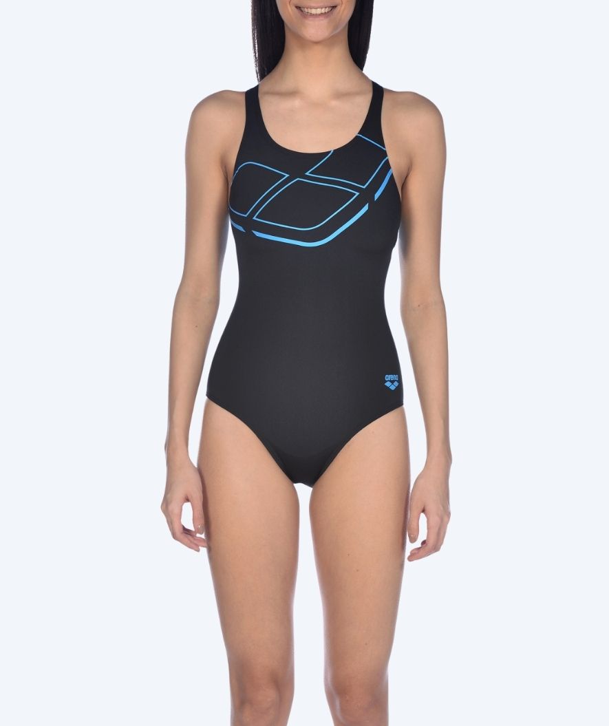 Arena baddräkt simträning dam - Essentials Swim Pro - Svart/blå