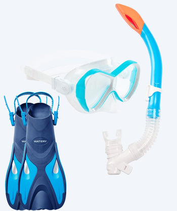 Watery snorkelset för barn - Fisher Triton - Blå/ljusblå