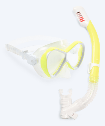 Watery Combo snorkelset för barn - Triton Full-dry - Gul