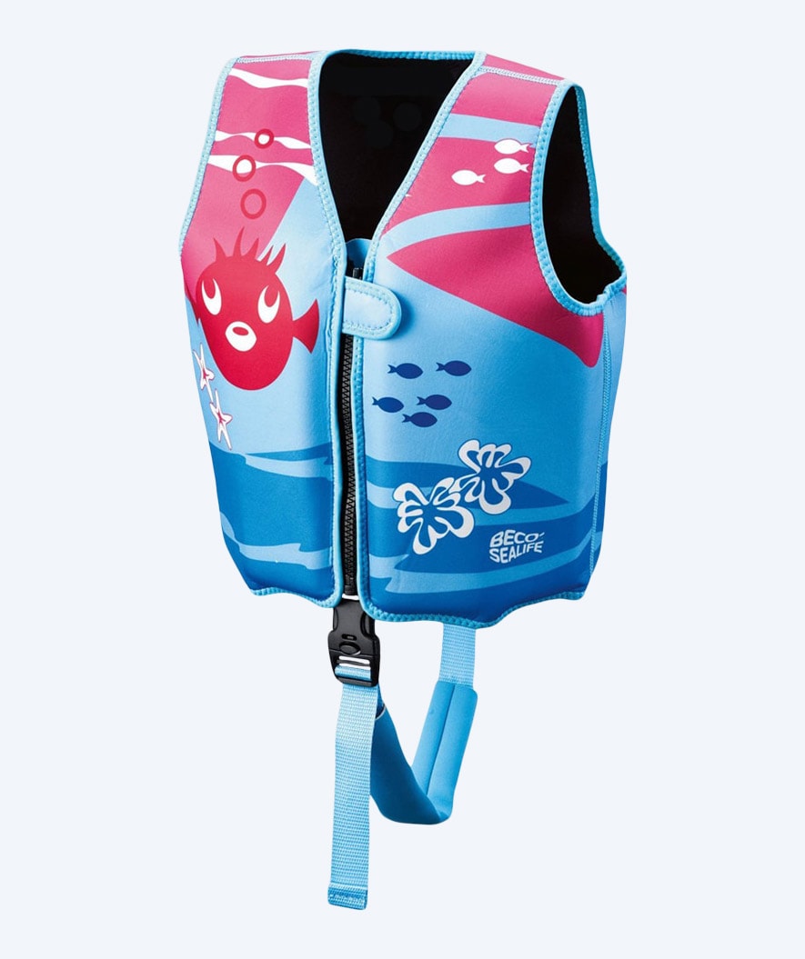 Beco simväst för barn – Sealife (1–6 år) – Ljusblå/rosa