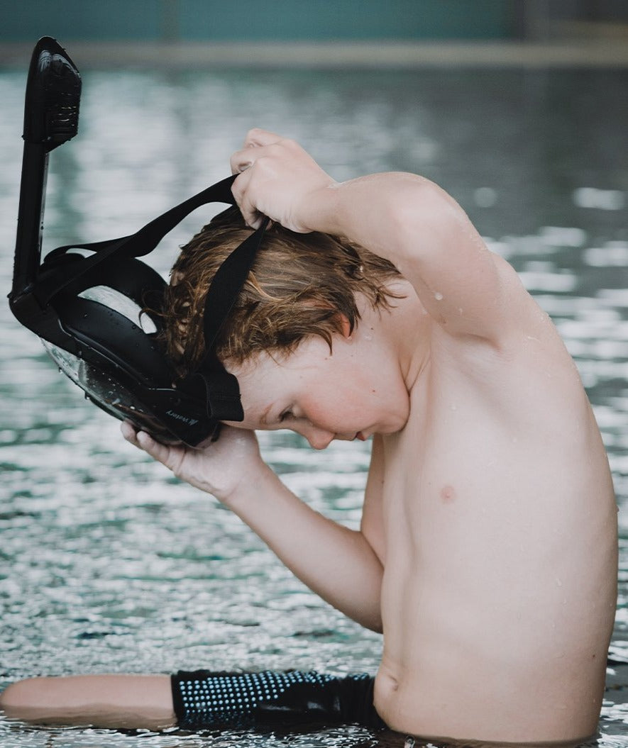 Watery snorkelmask barn - Oxygen - Svart