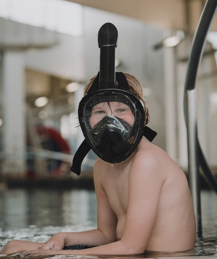 Watery snorkelmask barn - Oxygen - Svart