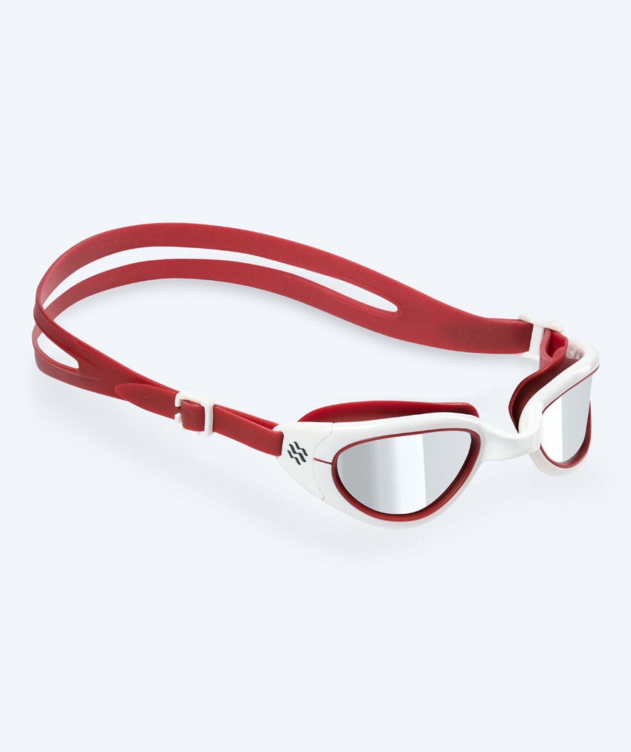 Watery motionssimglasögon – Wade Mirror – Röd/vit (silverlins)